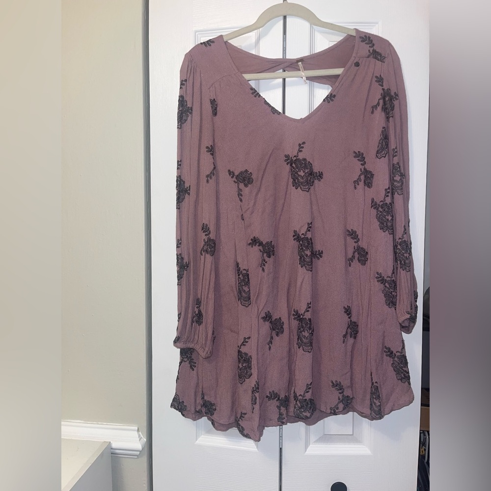 Free People Floral Long Sleeve Dress